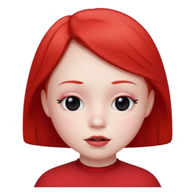 Red kid with prue black eyes and mouth sticker