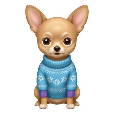 Tan chihuahua wearing a sweater sticker