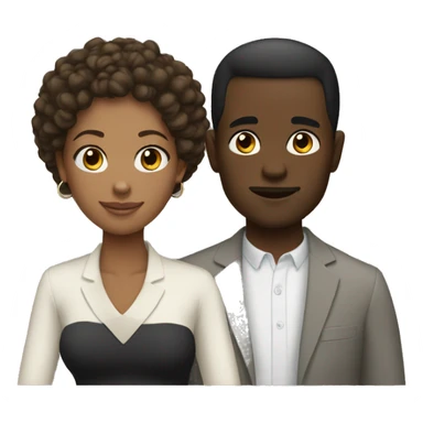 Interracial couple black women white man sticker