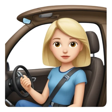 Girl driving car sticker