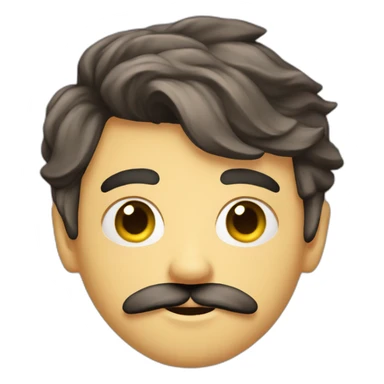 22 years old indie hacker guy have small mostache sticker