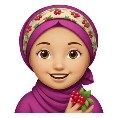 Cute emoji female chubby with a berry she is tan and moroccan  sticker