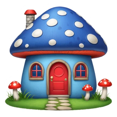 blue mushroom house sticker