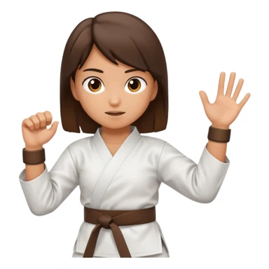 Karate Brunette girl whit brown or black belt that practice sticker