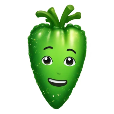 Heart glitter pickle sticker