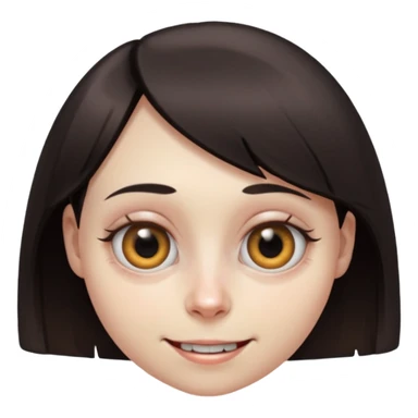 A female where the facial features are subtly distorted in impossible ways, unnatural eye color with veiny eyes, sickly skin texture combined with an unnatural creepy smile, liminal setting that feels wrong, uncanny eerie art style, extremely uncanny, scary femme fatale, bob cut, mole under eye sticker