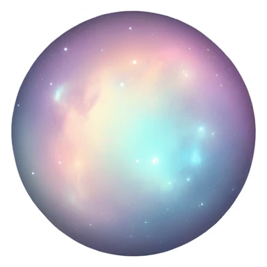 Pastel white iridescent nebula gradient orb sticker