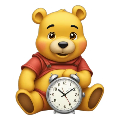 viinie pooh looks at watch sticker
