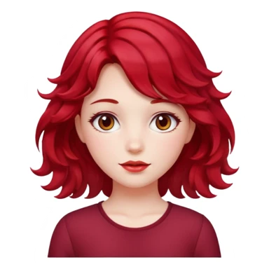 Soft girl with Cherry red wavey medium size hair  sticker