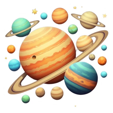 Vintage Planets comet streak motion blur sticker