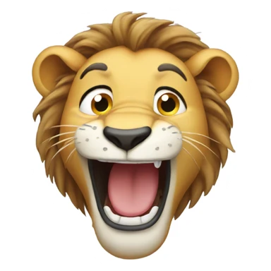 Lion laughing with tears in his eyes sticker
