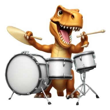 T-Rex playing drums sticker