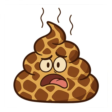 poo with giraffe pattern sticker