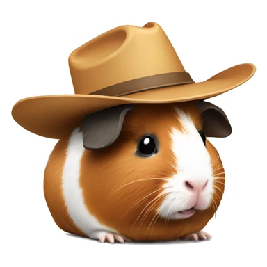 Guinea pig with a cowboy hat sticker