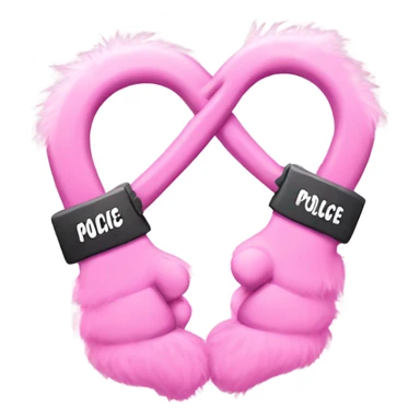 fluffy pink police handcuffs  sticker