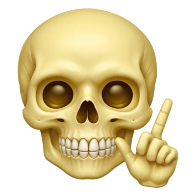 Yellow skull making a “shh” gesture sticker