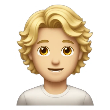 A handsome boy with wavy blonde hair and hazel eyes, cool sticker