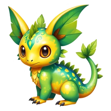 Exotic tropical shiny rare colorful epic cute Fakémon-creature, full body, with random markings sticker