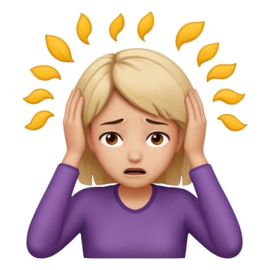 girl stressed out with hands on head sticker