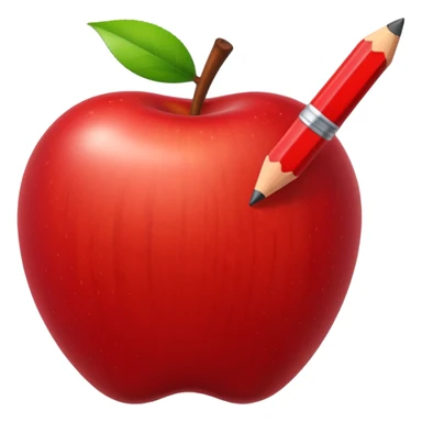 Apple white pencil emoticon sticker