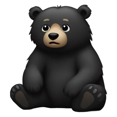 Bear emoji but in black  sticker
