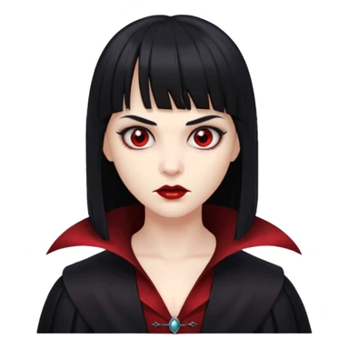 quero a foto de uma vampira com franja de cabelo preto sticker