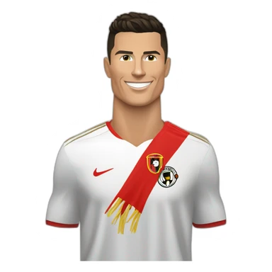 Cristiano Ronaldo avec le drapeaux les l Albanie sur les mains sticker