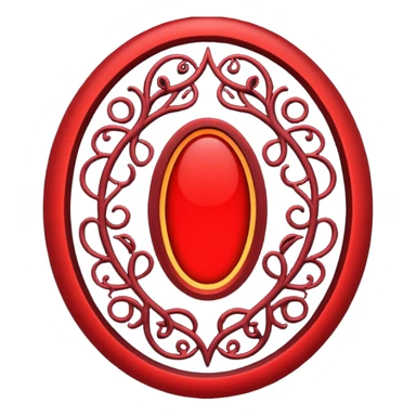 Red glowing oval shaped portal with black vines around it sticker