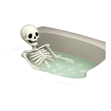 Skeleton in a bathub sticker