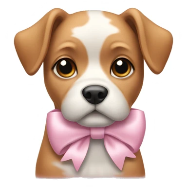 Dog wearing a light pink bow  sticker