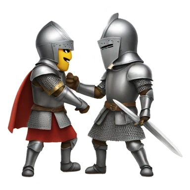 Two knights fighting sticker