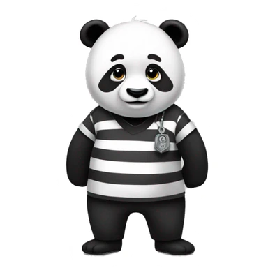 panda being handcuffed, arrested in prison clothes sticker