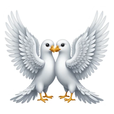 Two white wings together sticker
