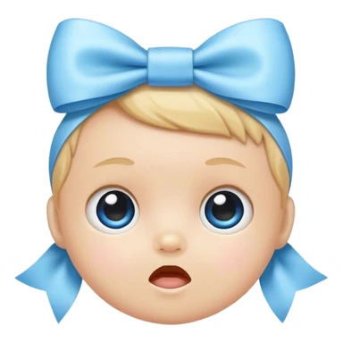 baby blue bow sticker