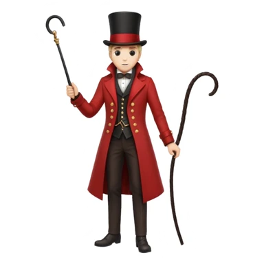 Ringmaster – Man in red coat and top hat, holding a whip or mic, full body sticker