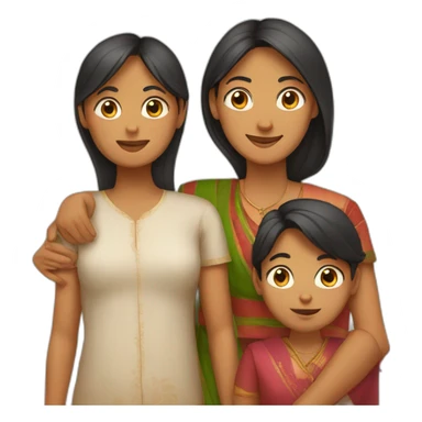 Indian father, Hungarian mother with three kids. sticker