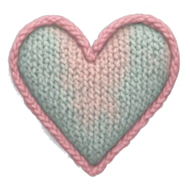 Pastel knit heart sticker