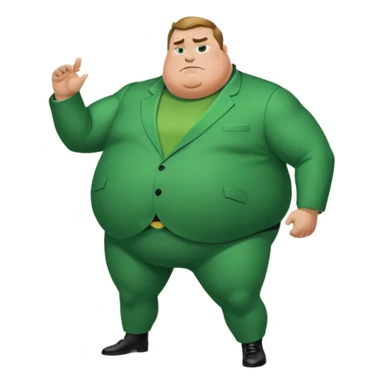  fat mr incredible  with green instead of red farting with giant green fart cloud sticker