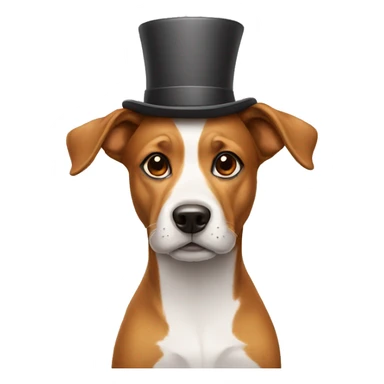 a dog with a hat on his head sticker