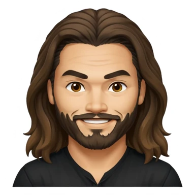Blue eyes Jason mamoa longer hair smiling black shirt tan sticker
