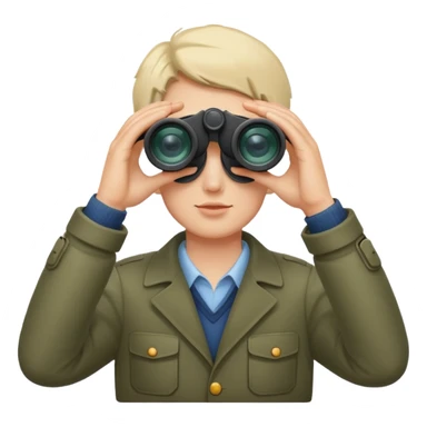looks through binoculars sticker