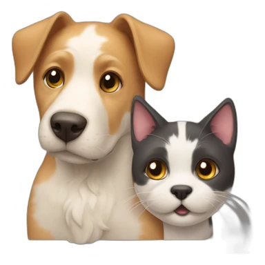 cat & dog together sticker
