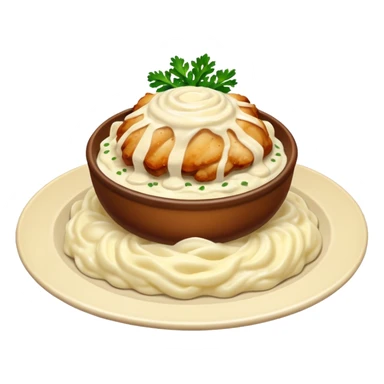 chicken with alfredo sauce and mashed potatoes sticker