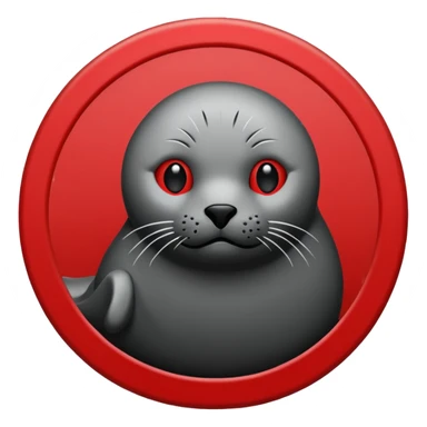 iOS sticker, summoning seal, black circle, red symbol, minimal sticker