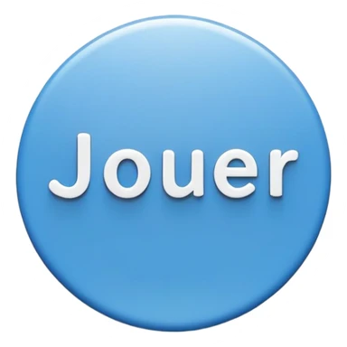 Circled button with the word "Jouer" on it sticker