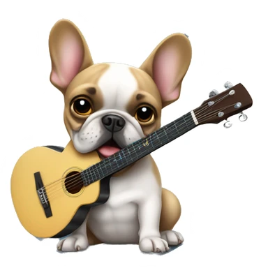 french bulldog playing guitar sticker