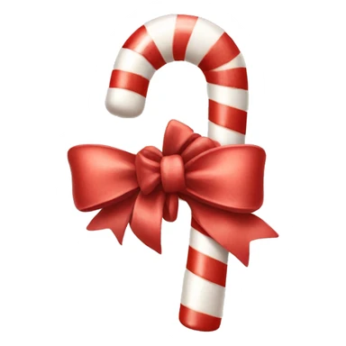 Candy cane tied with a bow sticker