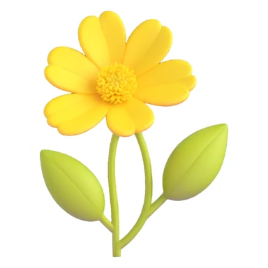 shiny and soft yellow flower sticker