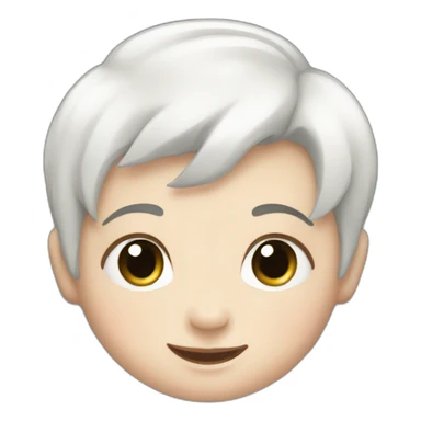 Happy white baby with black hair sticker