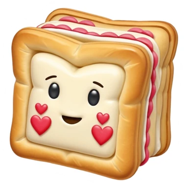 Frosted Toaster strudel pastry with hearts sticker